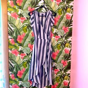 Striped wrap dress